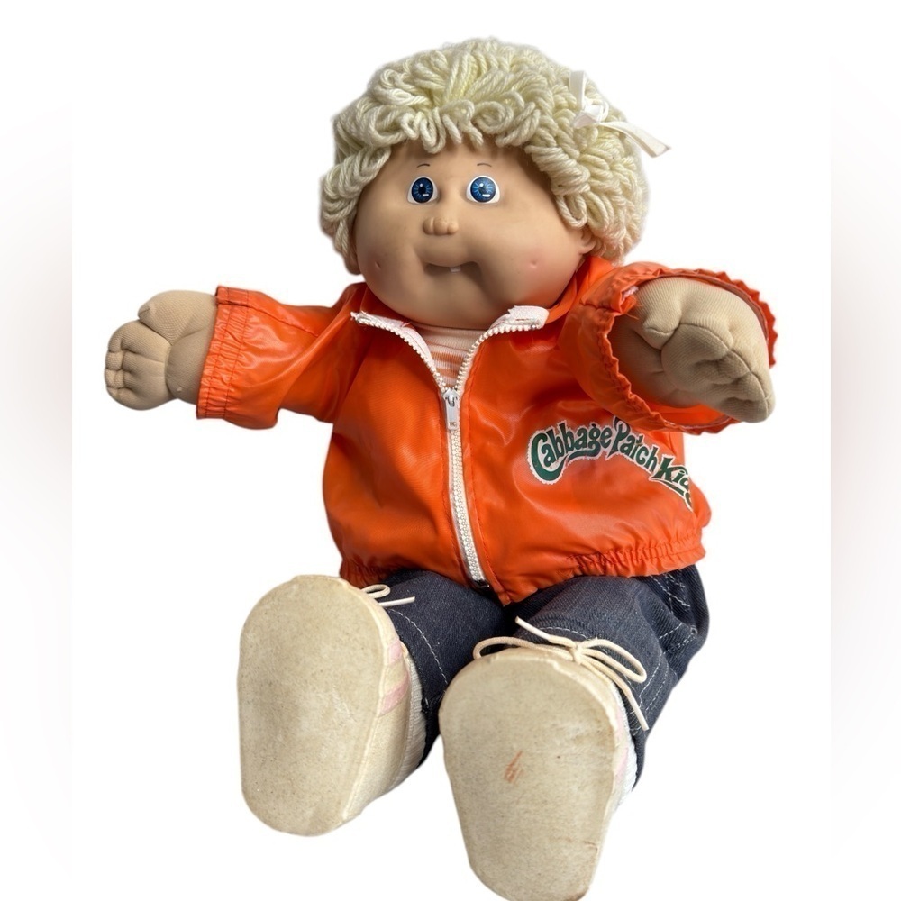 VTG Cabbage Patch Doll 1980's Blonde Hair Blue Eyes Xavier Roberts #25 Coleco Co